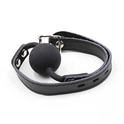 OHMAMA FETISH - SILICONE BALL GAG WITH LEATHER BELT (PADLOCK INCLUDED) - ToysByMonk