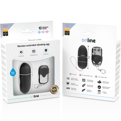 ONLINE - REMOTE CONTROL VIBRATING EGG L BLACK ONLINE