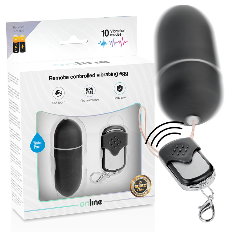 ONLINE - REMOTE CONTROL VIBRATING EGG L BLACK ONLINE