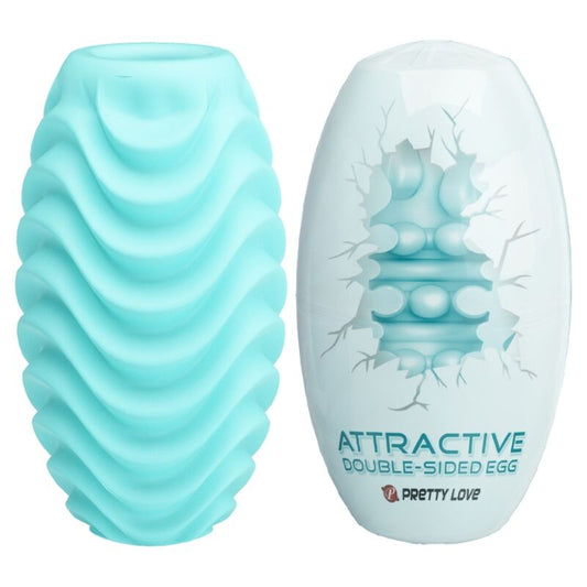 PRETTY LOVE - TURQUOISE DOUBLE SIDED MASTURBATOR EGG PRETTY LOVE MALE