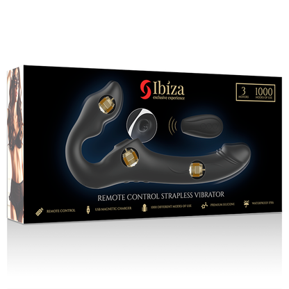 IBIZA - REMOTE CONTROL STRAPLESS VIBRATOR 3 MOTORS 1000 COMBINATIONS. IBIZA TECHNOLOGY