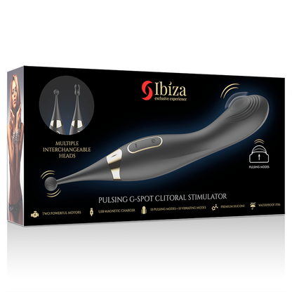 IBIZA - INTERCHANGEABLE CLITORAL STIMULATOR AND PULSATION G SPOT VIBRATOR IBIZA TECHNOLOGY