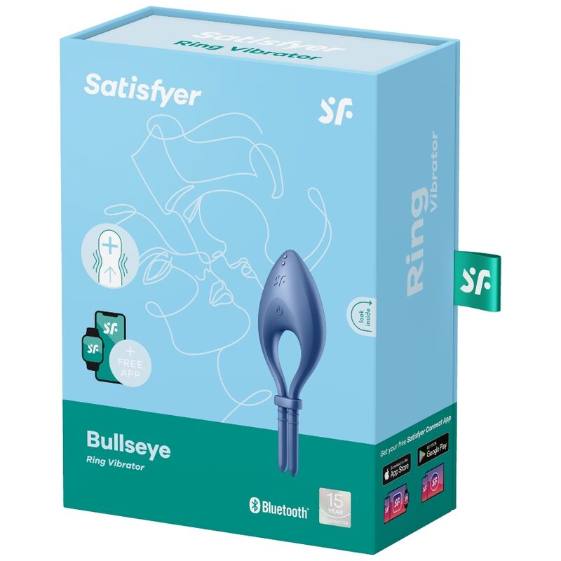 SATISFYER - BULLSEYE RING VIBRATOR APP BLUE - ToysByMonk