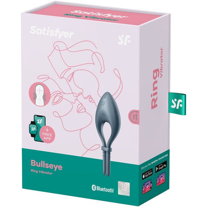 SATISFYER - BULLSEYE RING VIBRATOR APP GREY - ToysByMonk