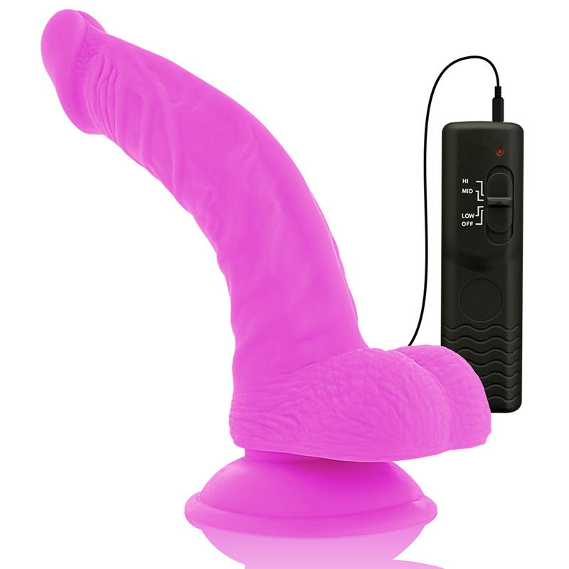 DIVERSIA - FLEXIBLE VIBRATING DILDO PURPLE 21.5 CM -O- 4.5 CM DIVERSIA