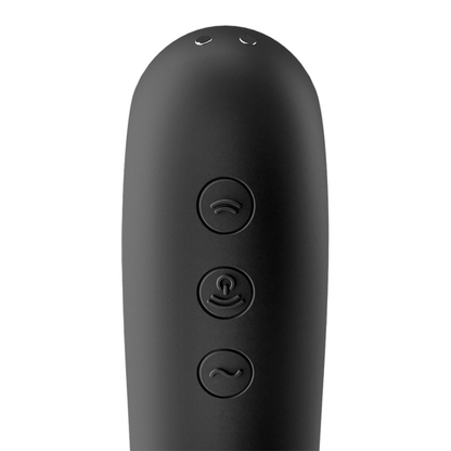 SATISFYER - DUAL KISS AIR PULSE VIBRATOR BLACK - ToysByMonk