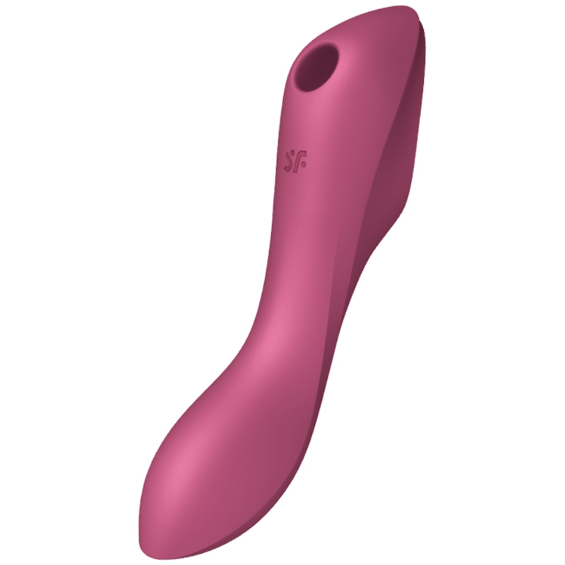 SATISFYER - CURVY TRINITY 3 AIR PULSE VIBRATOR RED - ToysByMonk