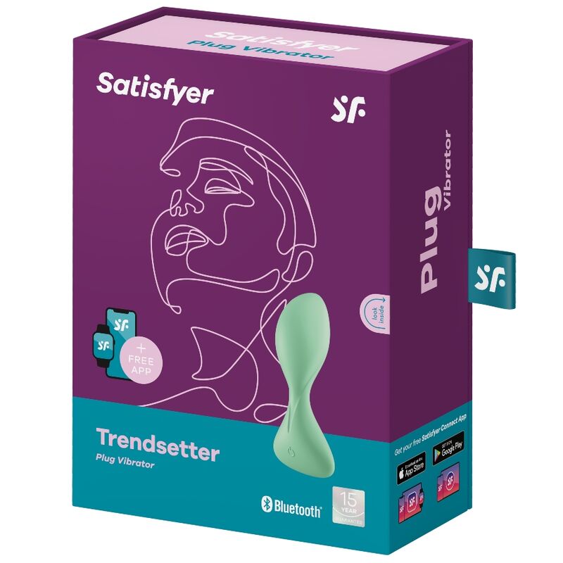 SATISFYER - TRENDSETTER VIBRATING PLUG APP BLACK - ToysByMonk