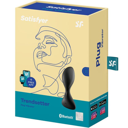 SATISFYER - TRENDSETTER VIBRATING PLUG APP BLACK - ToysByMonk