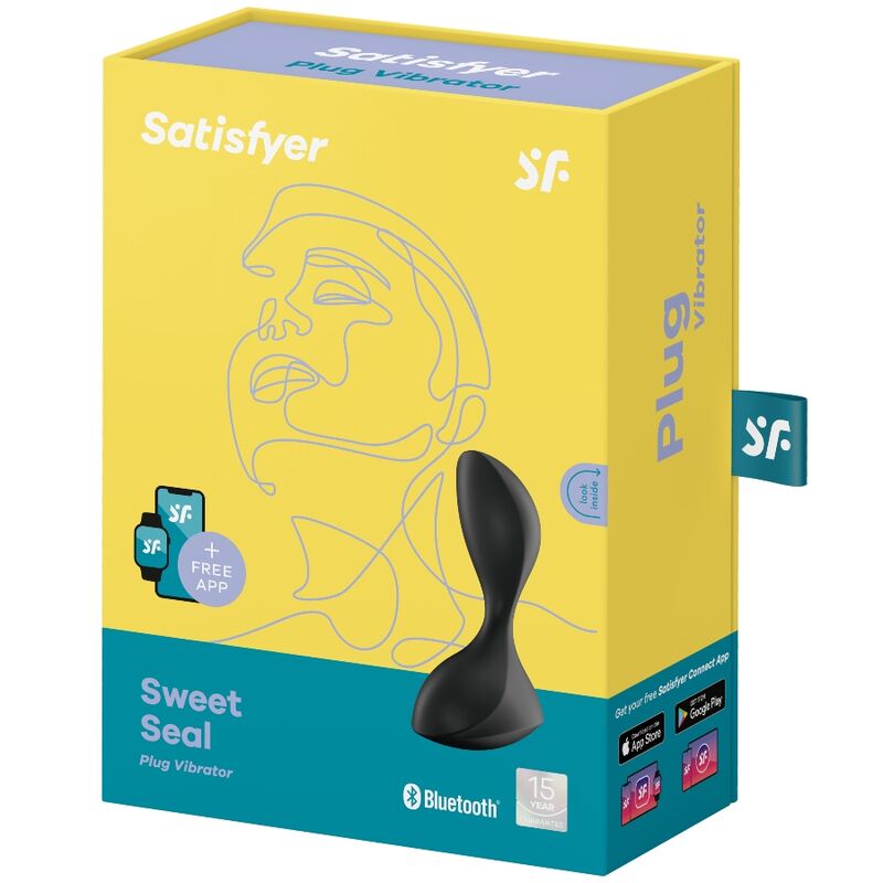 SATISFYER - SWEET SEAL VIBRATING PLUG APP BLACK - ToysByMonk