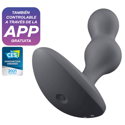 SATISFYER - DEEP DIVER VIBRATING PLUG APP GREY - ToysByMonk