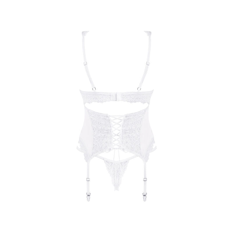 OBSESSIVE - AMOR BLANCO CORSET & THONG S/M - ToysByMonk