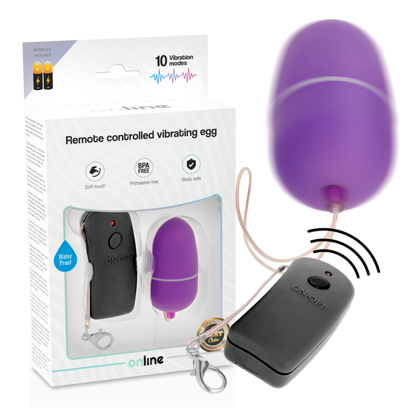 ONLINE - REMOTE CONTROLLED VIBRATING EGG PURPLE - ToysByMonk