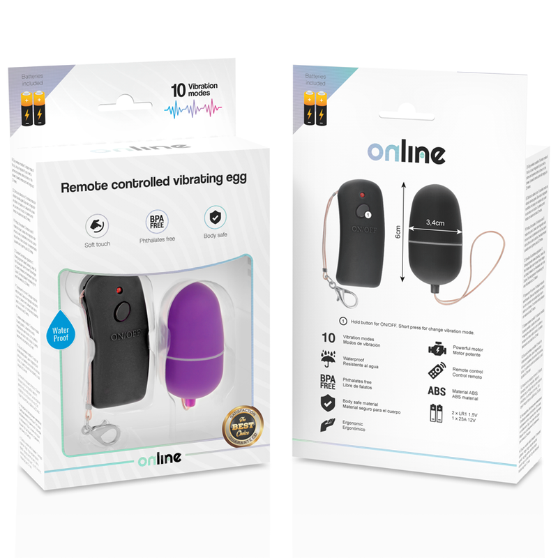 ONLINE - REMOTE CONTROLLED VIBRATING EGG PURPLE - ToysByMonk