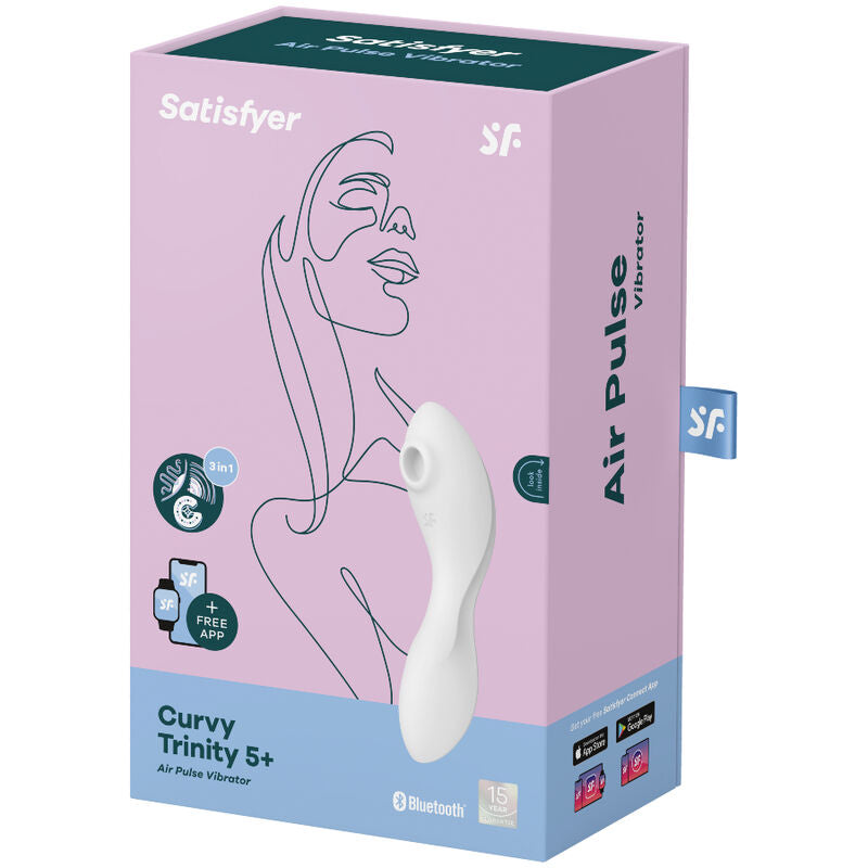 SATISFYER - CURVY TRINITY 5 AIR PULSE STIMULATOR & VIBRATOR APP - ToysByMonk