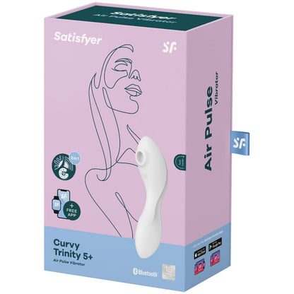 SATISFYER - CURVY TRINITY 5 AIR PULSE STIMULATOR & VIBRATOR APP - ToysByMonk