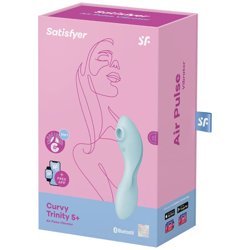 SATISFYER - CURVY TRINITY 5 AIR PULSE STIMULATOR & VIBRATOR APP - ToysByMonk
