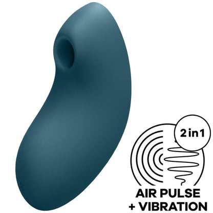 SATISFYER - VULVA LOVER 2 AIR PULSE STIMULATOR & VIBRATOR BLUE - ToysByMonk