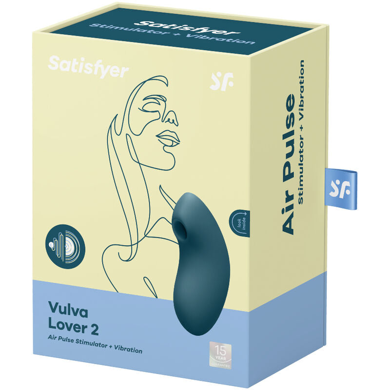 SATISFYER - VULVA LOVER 2 AIR PULSE STIMULATOR & VIBRATOR BLUE - ToysByMonk