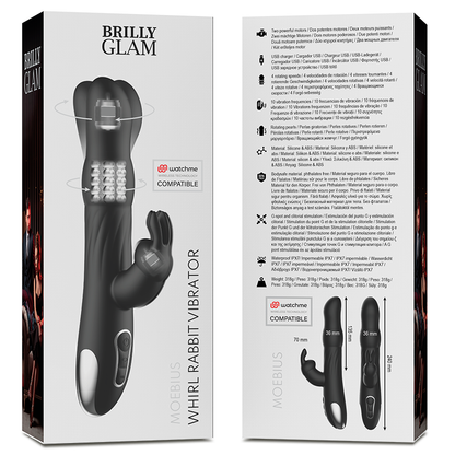 BRILLY GLAM- MOEBIUS RABBIT VIBRATOR & ROTATOR COMPATIBLE WITH WATCHME WIRELESS TECHNOLOGY - ToysByMonk