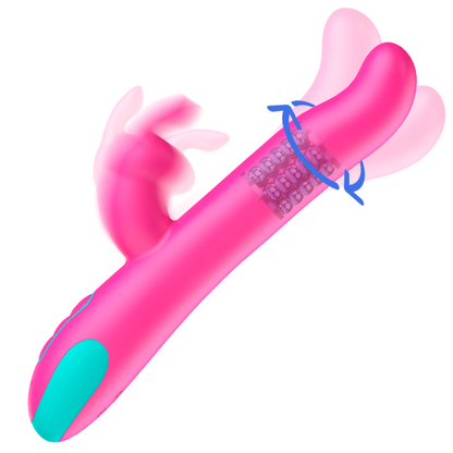 HAPPY LOKY - PLUTO RABBIT VIBRATOR &amp; ROTATOR WATCHME DRAADLOZE TECHNOLOGIE COMPATIBEL