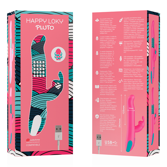 HAPPY LOKY - PLUTO RABBIT VIBRATOR & ROTATOR WATCHME WIRELESS TECHNOLOGY COMPATIBLE HAPPY LOKY