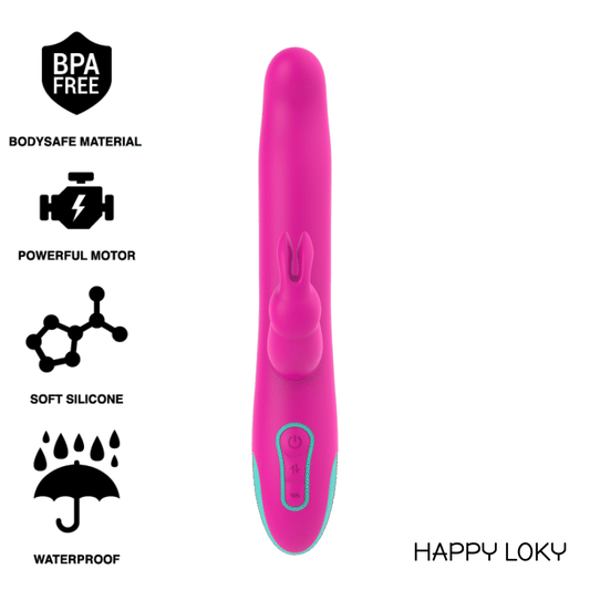 HAPPY LOKY - PLUTO RABBIT VIBRATOR &amp; ROTATOR WATCHME DRAADLOZE TECHNOLOGIE COMPATIBEL