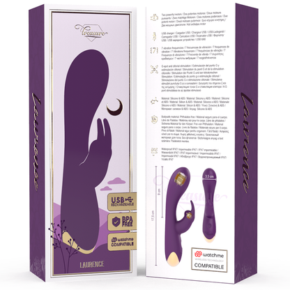 TREASURE - LAURENCE RABBIT VIBRATOR WATCHME WIRELESS TECHNOLOGY COMPATIBLE - ToysByMonk