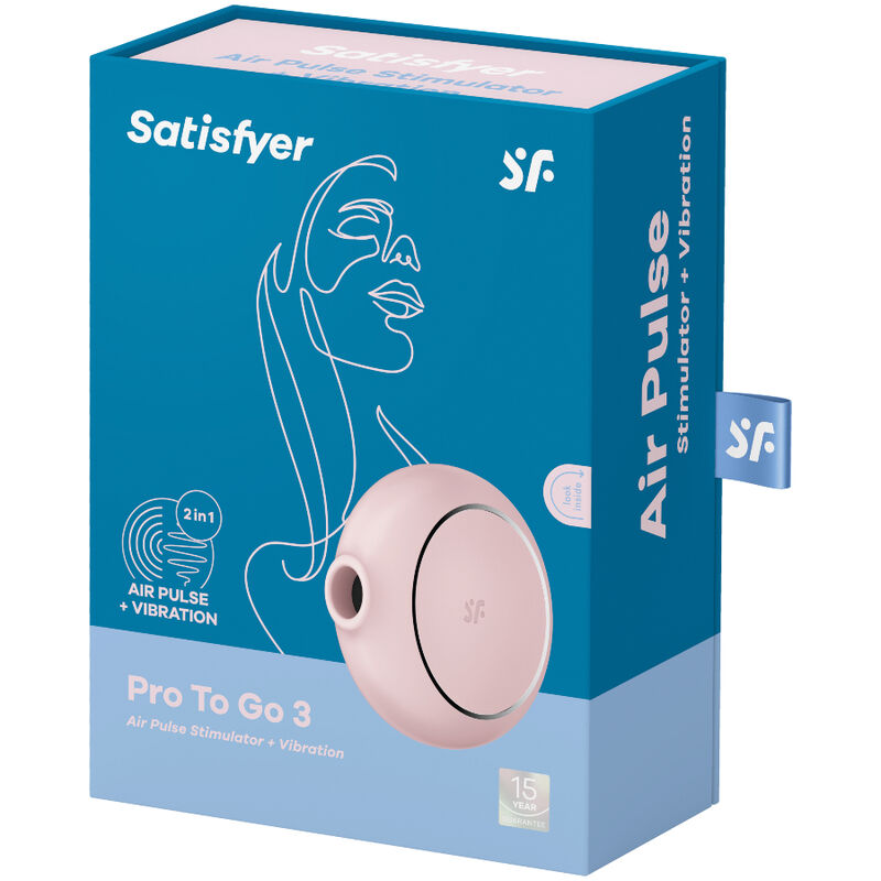 SATISFYER - PRO TO GO 3 DOUBLE AIR PULSE STIMULATOR & VIBRATOR BLACK - ToysByMonk
