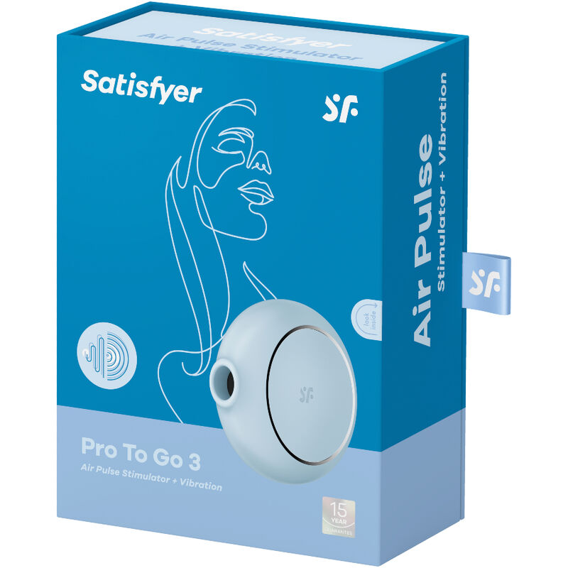 SATISFYER - PRO TO GO 3 DOUBLE AIR PULSE STIMULATOR & VIBRATOR BLACK - ToysByMonk