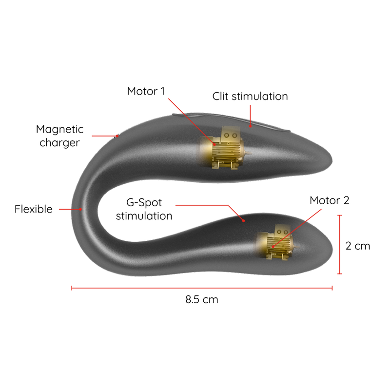ONINDER - LISBOA BLACK G-POINT & CLITORIS STIMULATOR - FREE APP ONINDER