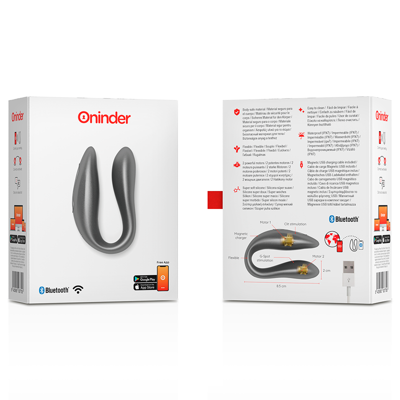 ONINDER - LISBOA BLACK G-POINT & CLITORIS STIMULATOR - FREE APP ONINDER