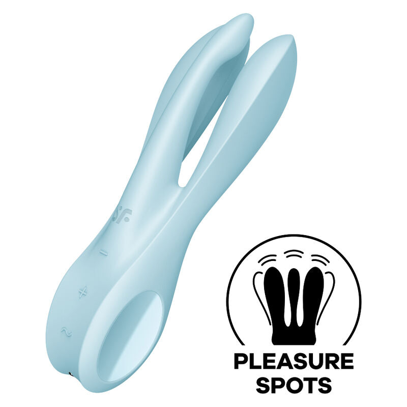 SATISFYER - THREESOME 1 VIBRATOR BLUE - ToysByMonk