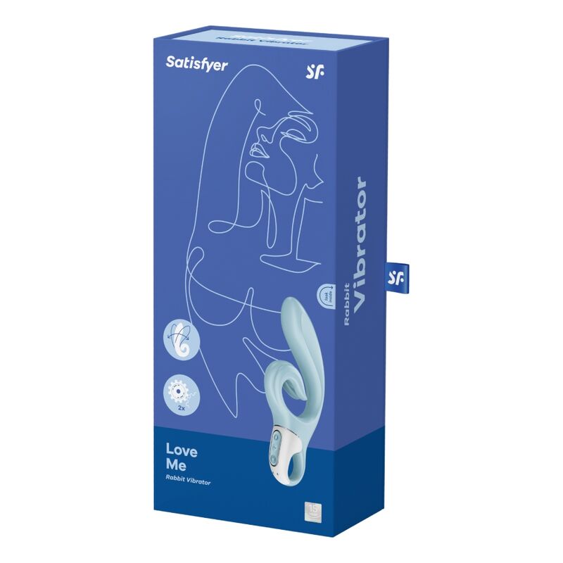 SATISFYER - LOVE ME RABBIT VIBRATION BLUE - ToysByMonk