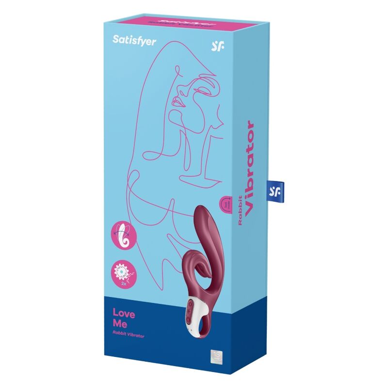 SATISFYER - LOVE ME RABBIT VIBRATION BLUE - ToysByMonk