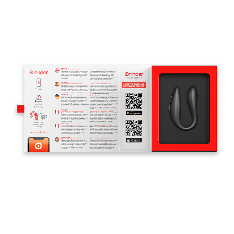 ONINDER - LISBOA BLACK G-POINT & CLITORIS STIMULATOR - FREE APP ONINDER