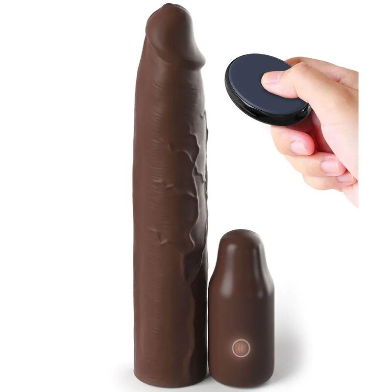 FANTASY X- TENSIONS - PIPEDREAMS SLEEVE 22,86 CM + 7,62 CM PLUG REMOTE BROWN - ToysByMonk