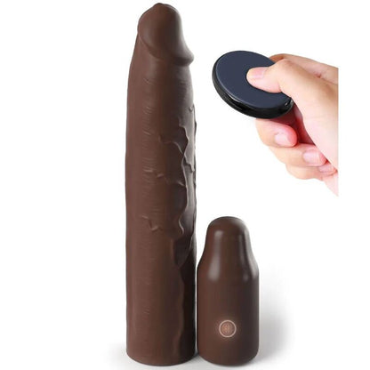 FANTASY X- TENSIONS - PIPEDREAMS SLEEVE 22,86 CM + 7,62 CM PLUG REMOTE BROWN - ToysByMonk