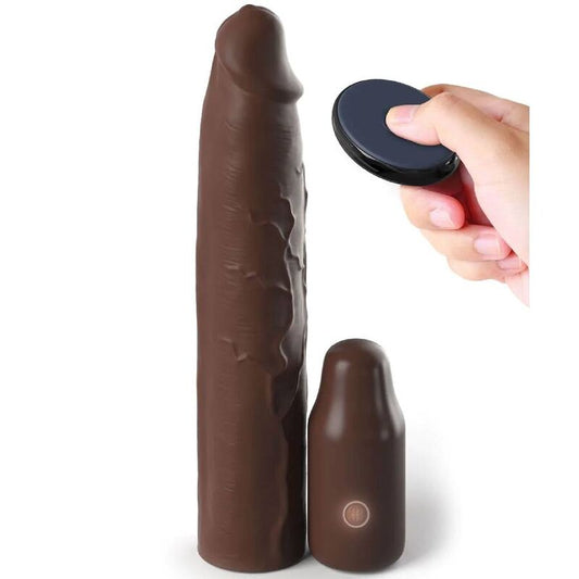 FANTASY X- TENSIONS - PIPEDREAMS MOUW 22,86 CM + 7,62 CM PLUG AFSTANDSBEDIENING BRUIN