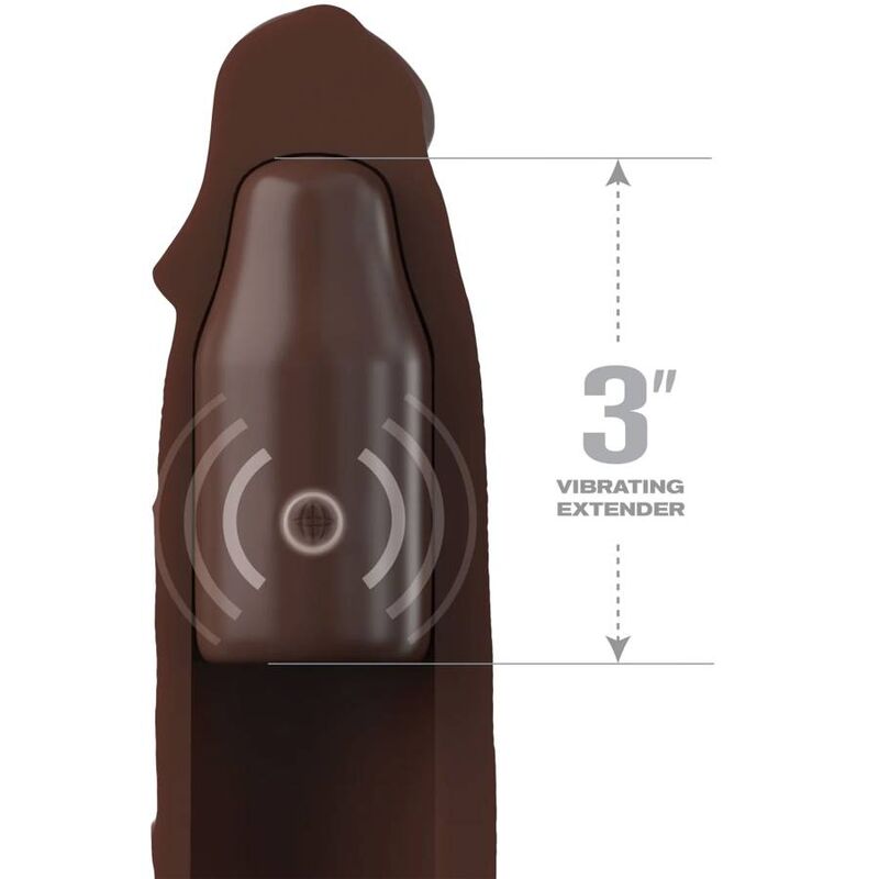 FANTASY X- TENSIONS - PIPEDREAMS SLEEVE 22,86 CM + 7,62 CM PLUG REMOTE BROWN - ToysByMonk