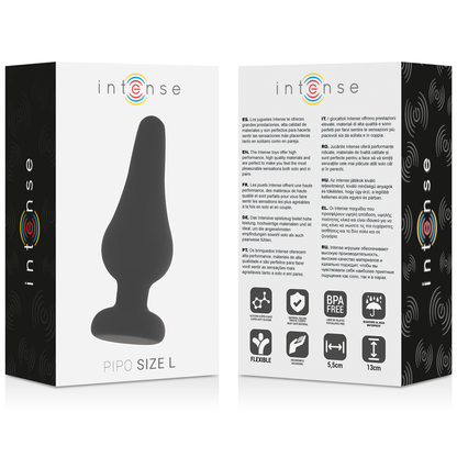 INTENSE - ANAL PLUG PIPO L BLACK SILICONE 13 CM INTENSE ANAL TOYS