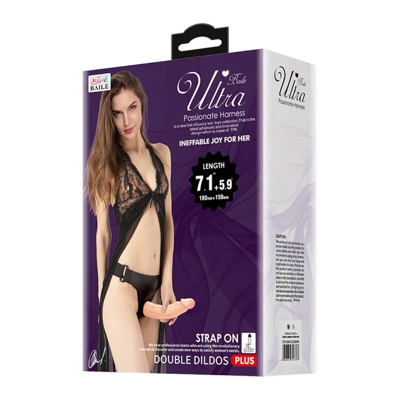 BAILE - ULTRA PASSIONATE DOUBLE DILDOS WITH HARNESS BAILE HARNESS COLLECTION