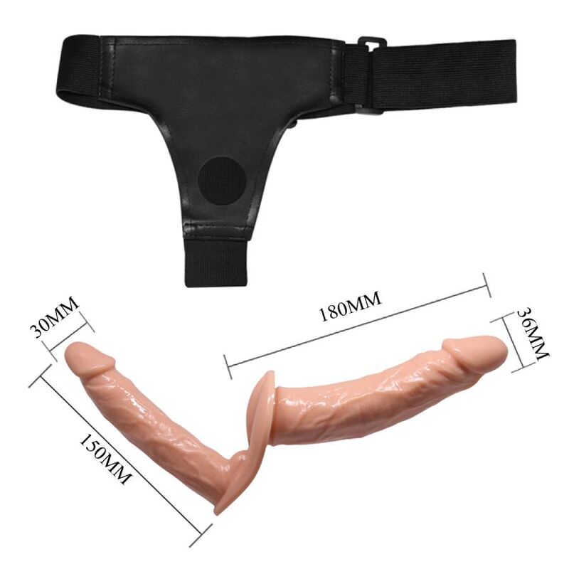 BAILE - ULTRA PASSIONATE DOUBLE DILDOS WITH HARNESS BAILE HARNESS COLLECTION