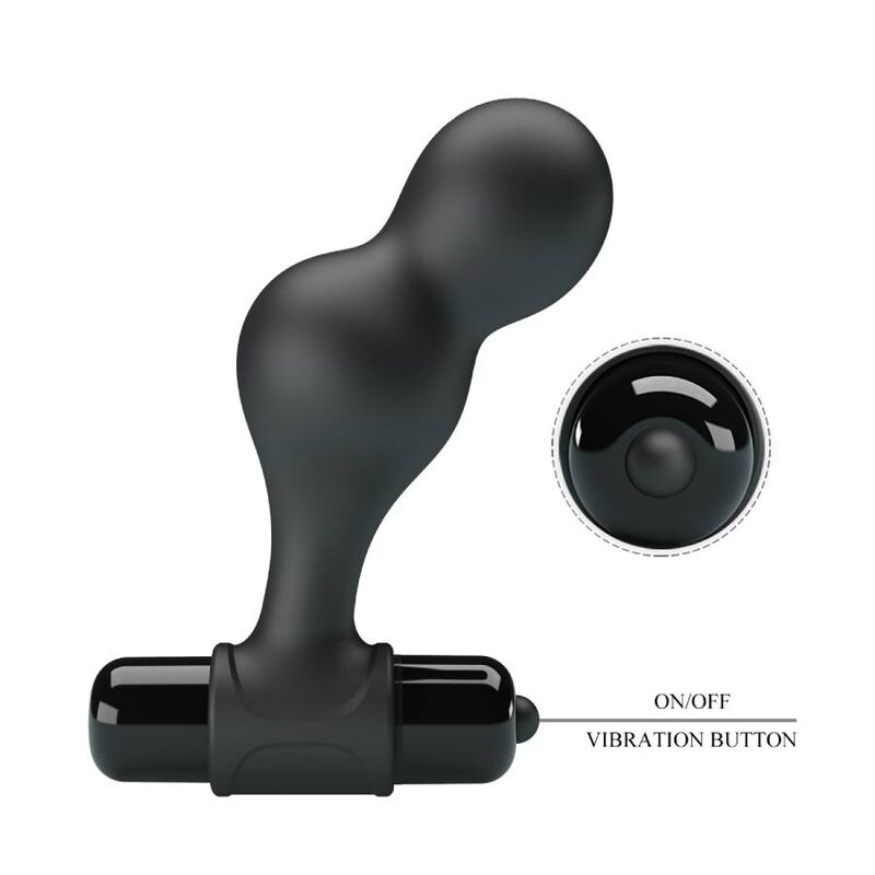 MR PLAY - BLACK SILICONE VIBRATOR ANAL PLUG MR PLAY