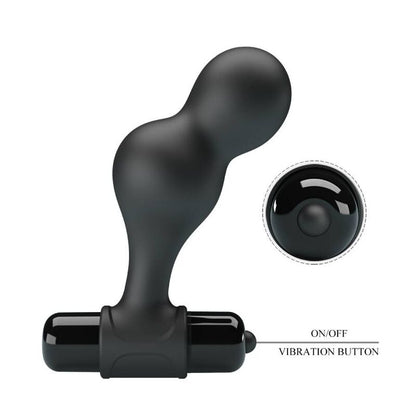 MR PLAY - BLACK SILICONE VIBRATOR ANAL PLUG MR PLAY