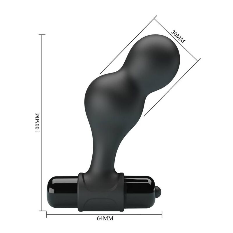 MR PLAY - BLACK SILICONE VIBRATOR ANAL PLUG MR PLAY