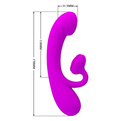 PRETTY LOVE - SINCERE VIBRATOR AND CLITORIS SUCKER PURPLE SILICONE - ToysByMonk