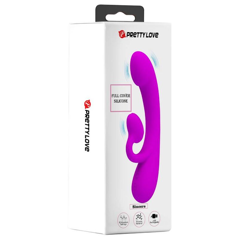 PRETTY LOVE - SINCERE VIBRATOR AND CLITORIS SUCKER PURPLE SILICONE PRETTY LOVE