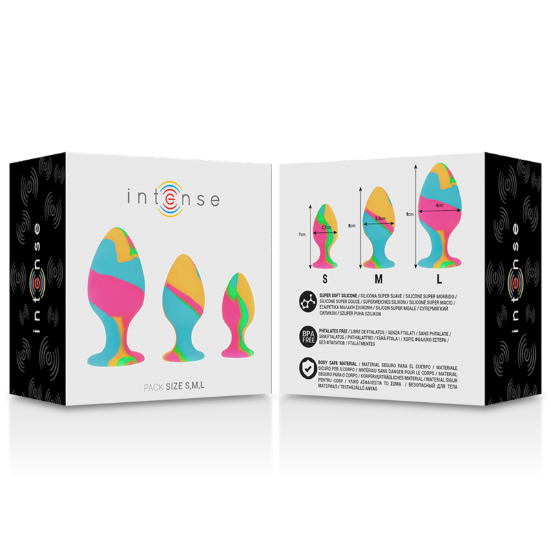 INTENSE - MULTICOLOR SILICONE PLUG SET INTENSE ANAL TOYS
