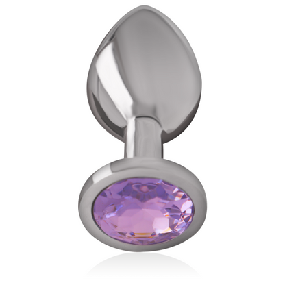 INTENSE - ALUMINUM METAL ANAL PLUG WITH VIOLET CRYSTAL SIZE M INTENSE ANAL TOYS